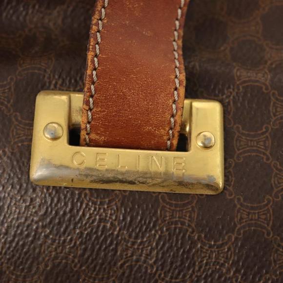 CELINE Macadam Canvas Shoulder Bag PVC Leather Brown Auth bs16095 - Picture 10 of 16